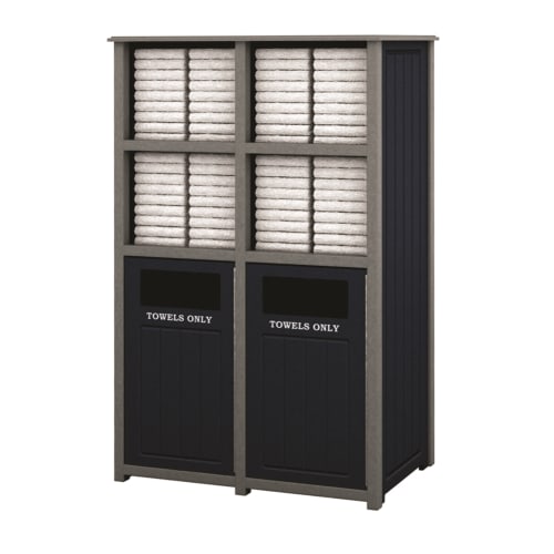 Nex-Terra® Great Lakes Doble Toallero Valet, Techo Plano, Paneles Azul Marino con Detalles en Gris Oscuro